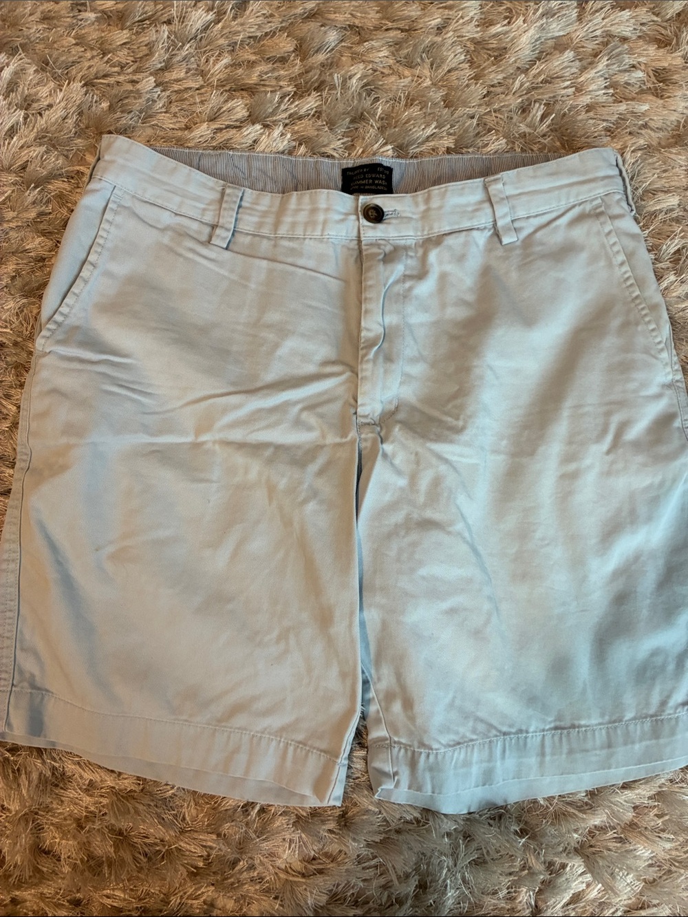 Men's Light Blue Flat Front Chino Shorts